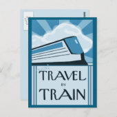 Postkarte mit Retro Travel Poster Image (Vorne/Hinten)