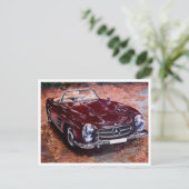 Postkarte mit Retro-Vintager Pkw-Malerei (Stehend Vorderseite)