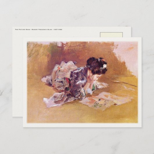 Postkarte mit Robert Frederick Blum Malerei (Vorne/Hinten)