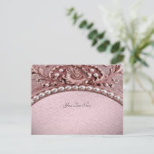 Postkarte mit rosa Blume (Stehend Vorderseite)