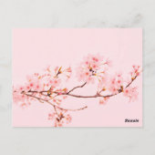 Postkarte mit rosa Marmorblume (Rückseite)