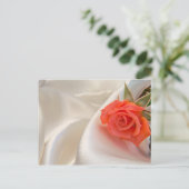Postkarte mit rosa Rosa (Stehend Vorderseite)