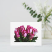 Postkarte mit rosa Rosenbukett (Stehend Vorderseite)