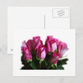 Postkarte mit rosa Rosenbukett (Vorne/Hinten)