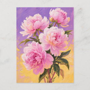 Postkarte mit rosa Torfsteinen