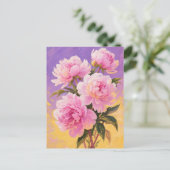 Postkarte mit rosa Torfsteinen (Stehend Vorderseite)