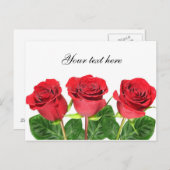 Postkarte mit Rose (Vorne/Hinten)