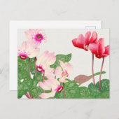 Postkarte mit roten Pappchen (Vorne/Hinten)