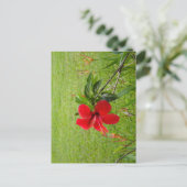 Postkarte mit roter Blume auf dem Umschlag (Stehend Vorderseite)