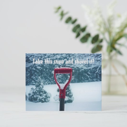 Postkarte mit roter Schaufel (Stehend Vorderseite)