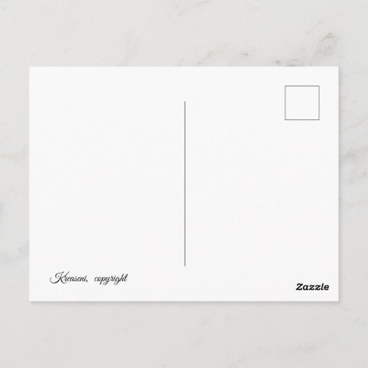 Postkarte mit runden Bäumen (Rückseite)