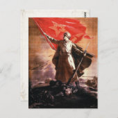 Postkarte mit russischer Zweiten Weltkrieg-Propaga (Vorne/Hinten)
