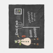 Postkarte mit rustikalem Schneemann Fleecedecke (Vorderseite)