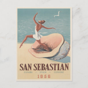 Postkarte mit San Sebastian Werbung Print