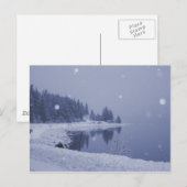 Postkarte mit Schneefall am Meer (Vorne/Hinten)