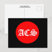 Postkarte mit schwarzem und rotem Kreis (Vorne/Hinten)