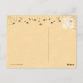 Postkarte mit schwarzer Katze, Kürbis singend, Hal (Rückseite)