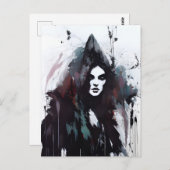 Postkarte mit schwarzer Tinte (Vorne/Hinten)