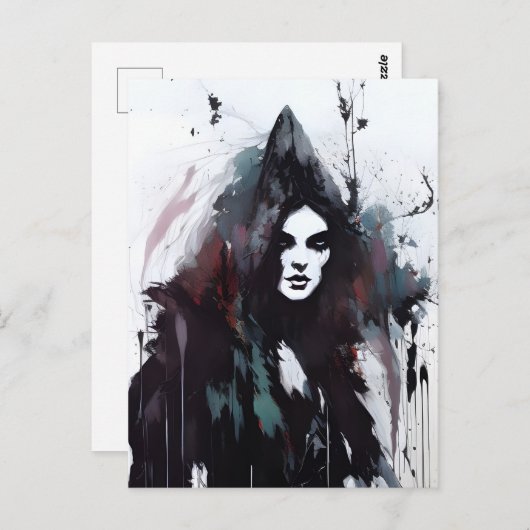 Postkarte mit schwarzer Tinte (Vorne/Hinten)