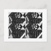 Postkarte mit schwarzweißem Muster (Vorderseite)