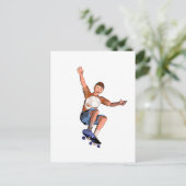 Postkarte mit Skate-Boarding-Boy-Abbildung (Stehend Vorderseite)