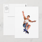 Postkarte mit Skate-Boarding-Boy-Abbildung (Vorne/Hinten)
