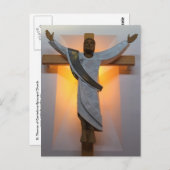 Postkarte mit sonnenbeleuchtetem Kreuz (Vorne/Hinten)