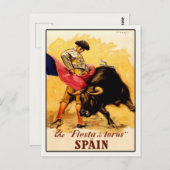 Postkarte mit spanischem Bullfight-Poster (Vorne/Hinten)