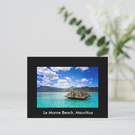 Postkarte mit Strand von Mauritius Thema (Stehend Vorderseite)