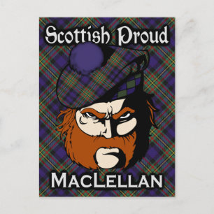 Postkarte mit Tartan des schottischen Clans MacLel