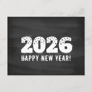 Postkarte mit Text von 2026 auf einer Tafel. Neues