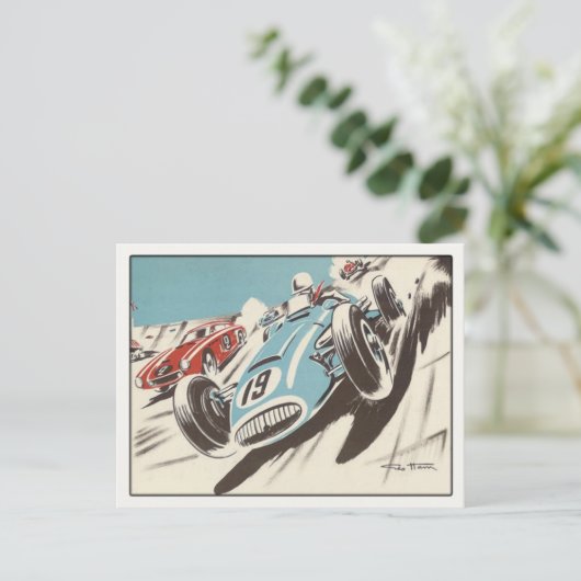 Postkarte mit Track-Racing-Poster drucken (Stehend Vorderseite)