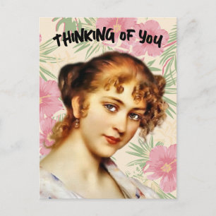 POSTKARTE MIT VIKTORIANISCHER DAME, DIE AN SIE DEN