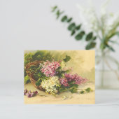 Postkarte mit Vintage-Blumen (Stehend Vorderseite)