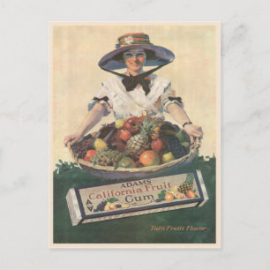 Postkarte mit Vintage California Fruit Lady