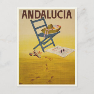 Postkarte mit Vintage-Druck aus Spanien