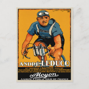 Postkarte mit Vintage-Fahrradposter-Druck