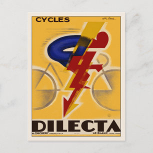 Postkarte mit Vintage-Fahrradposter-Druck