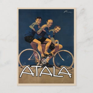 Postkarte mit Vintage-Fahrradposter-Druck