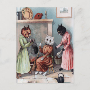 Postkarte mit Vintage-Katzen