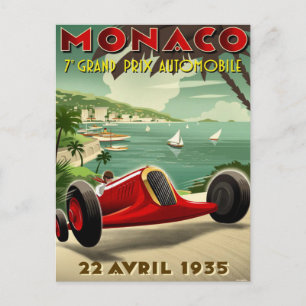 Postkarte mit Vintage-Motorsportplakat
