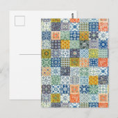Postkarte mit Vintage-Patchwork-Stoff (Vorne/Hinten)