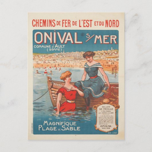 Postkarte mit Vintage Poster Print aus Frankreich (Vorderseite)