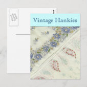 Postkarte mit Vintage-Taschentüchern (Vorne/Hinten)