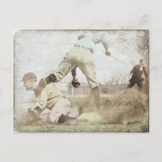 Postkarte mit Vintagem Baseball-Druck (Vorderseite)