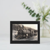 Postkarte mit Vintagem Dampfzug (Stehend Vorderseite)