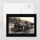 Postkarte mit Vintagem Dampfzug (Vorne/Hinten)