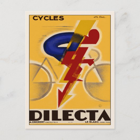 Postkarte mit Vintagem Fahrradposter drucken (Vorderseite)