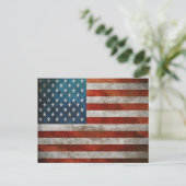 Postkarte mit Vintagem Flag der US Flagge (Stehend Vorderseite)