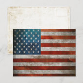 Postkarte mit Vintagem Flag der US Flagge (Vorne/Hinten)